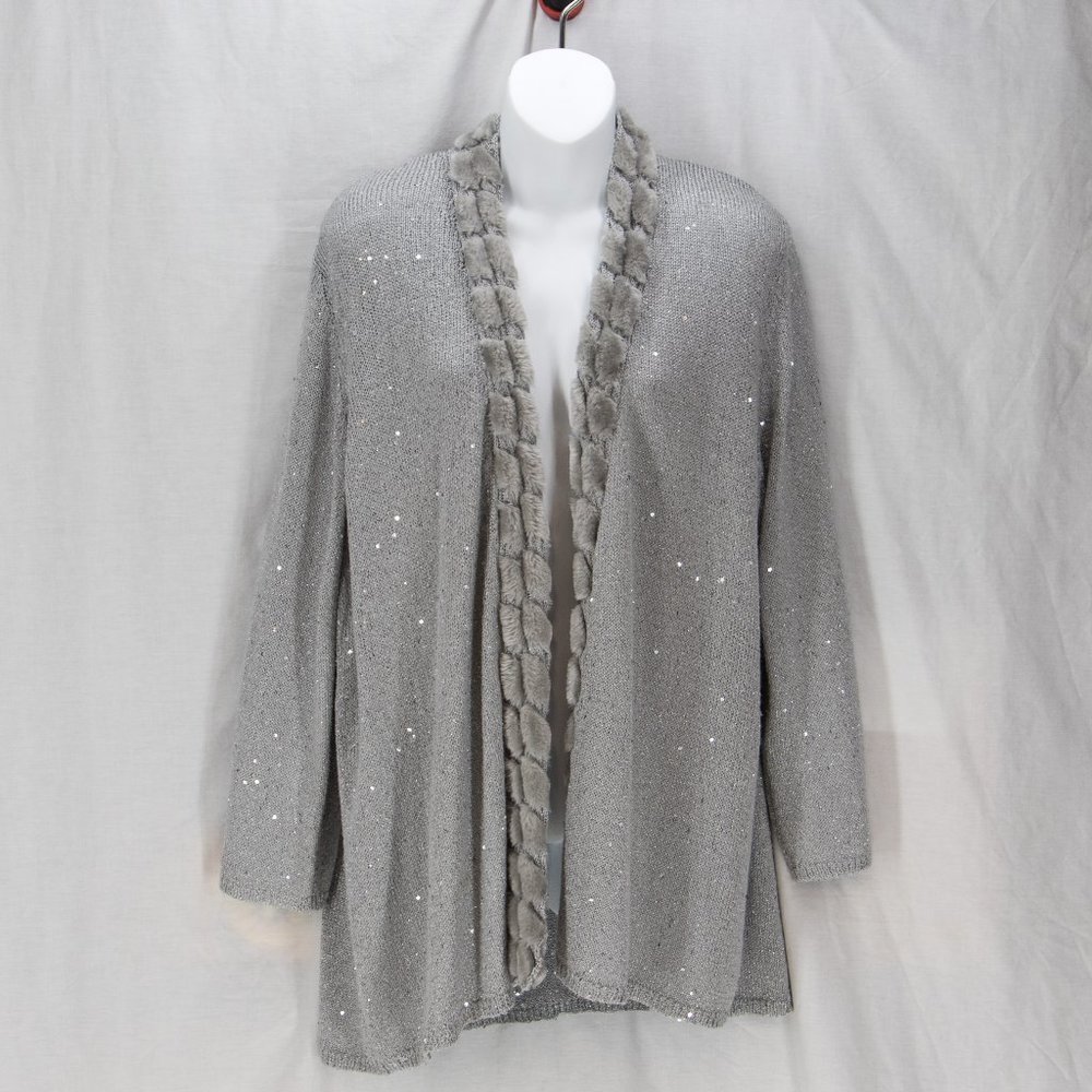 Alfred Dunner Silver Sparkle Sweater Size 2X